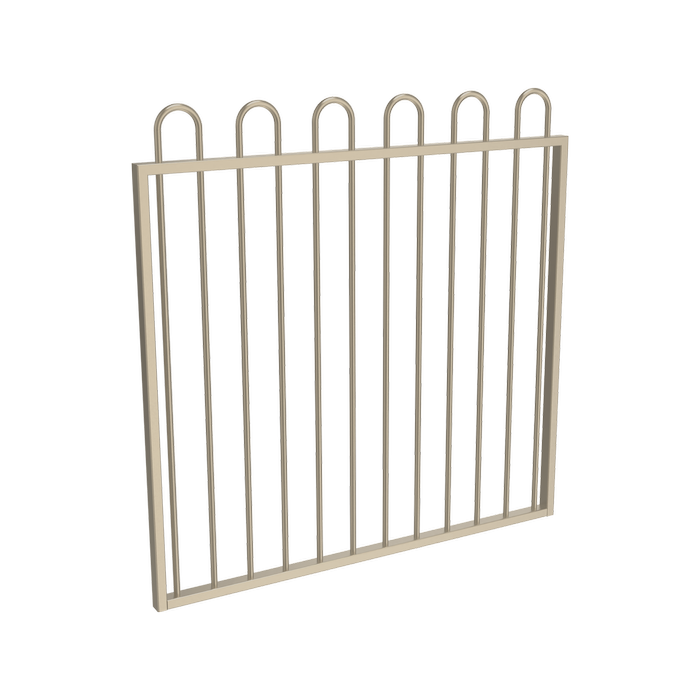 ProtectorAl 800 - 1200 x 1200mm Paperbark Aluminium Pool Gate Loop Top