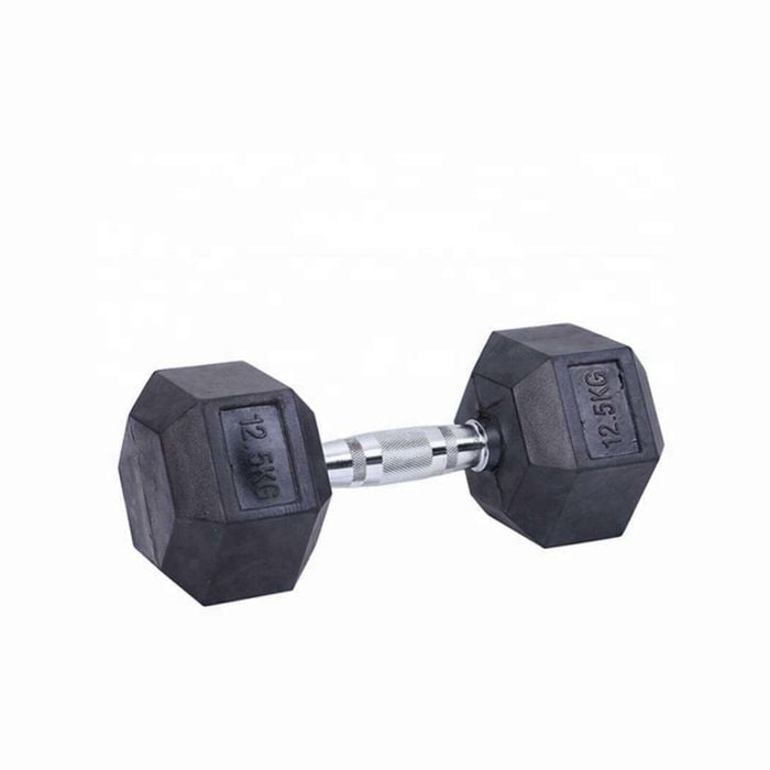12.5Kgs Pair Of Rubber Hex Dumbbells