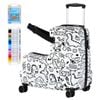 Advwin DIY Graffiti Kids Ride On Luggage Toddler Luggage Lightweight Suitcase Travel Checked Suitcase