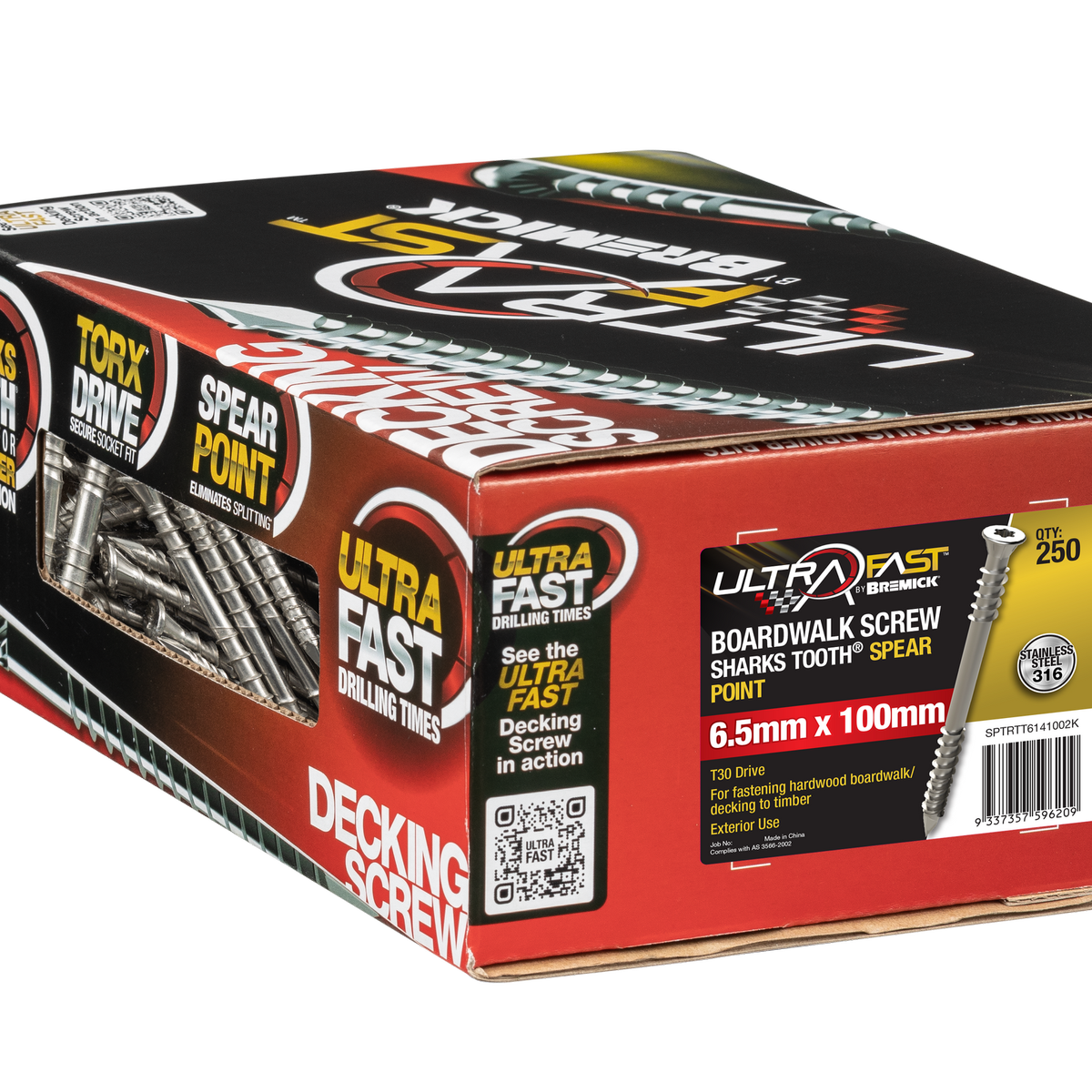 Bremick 14G x 100mm 12G HD Stainless Steel 304 T30 Decking Screws ...