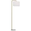 Telbix Ingrid Modern Standing Floor Lamp Light Marble Metal Fabric Ivory White Marble Antique Gold
