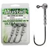 4 x Size 6/0 20gm Mustad Big Game Jig Heads - Black Nickel Ultra Point Hooks