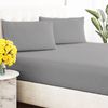 Renee Taylor Single Organic Cotton Fitted Sheet & Pillow Case Set Steel Grey