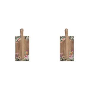 2PK Ladelle Esperance Wooden Serving/Cutting Board Multi-Use Serving Platter