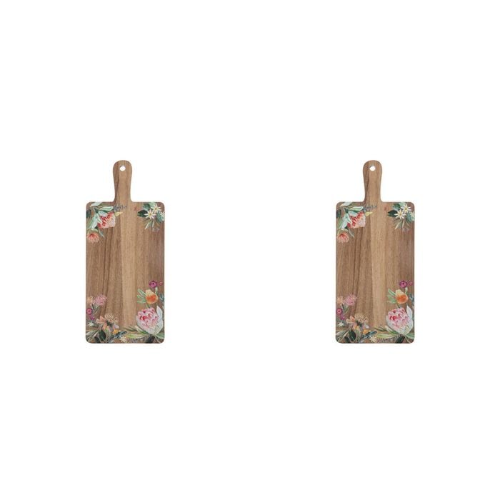 2PK Ladelle Esperance Wooden Serving/Cutting Board Multi-Use Serving Platter