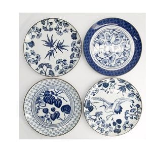 4pc Tokyo Design Porcelain Plates Flora Japonica 25cm Giftbox Dishwasher Safe