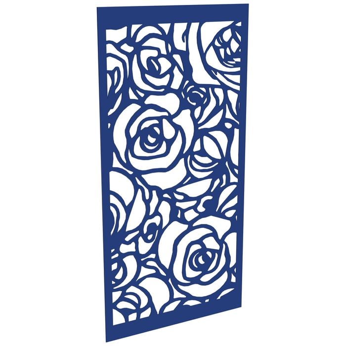ProtectorAl 300-1200w x 1201-2400h Dark Blue/Gloss White Roses Unframed Composite Deco Panel