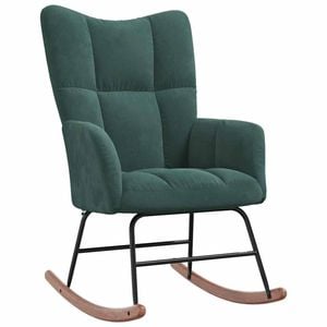 vidaXL Rocking Chair Dark Green Velvet Armchair Relax Swing Seating Furniture