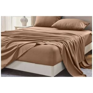 Grosvenor House 500TC Egyptian Cotton Flat Bed Sheet Only Long Single Clay