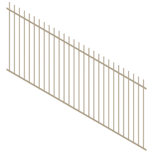ProtectorAl 1201 - 2400 x 1200mm Paperbark Raked 16-30º Picket Top Pool Fence Panel