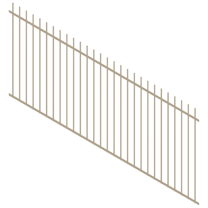 ProtectorAl 1201 - 2400 x 1200mm Paperbark Raked 16-30º Picket Top Pool Fence Panel