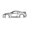 Ignite Laser Nissan R35 GTR Silhouette Metal Wall Art Rustic Metal 47inch/120cm