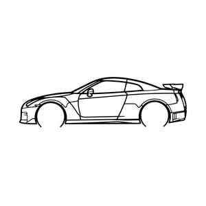Ignite Laser Nissan R35 GTR Silhouette Metal Wall Art Rustic Metal 47inch/120cm