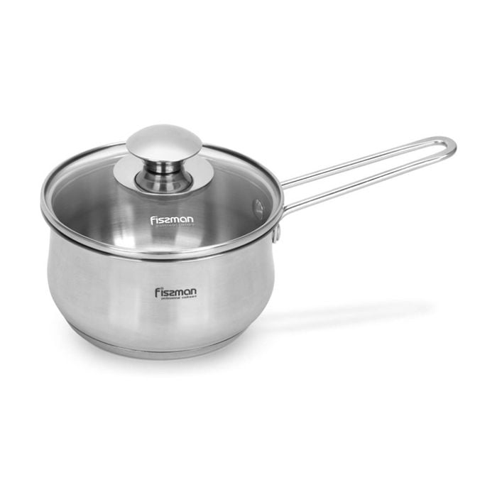 Fissman GULLIVER Saucepan 1.1L With Glass Lid Stainless Steel 14x7.5cm