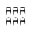 SK Designer Living | Pack of 6 | Replica Hans Wegner Elbow Chair CH20 - Black