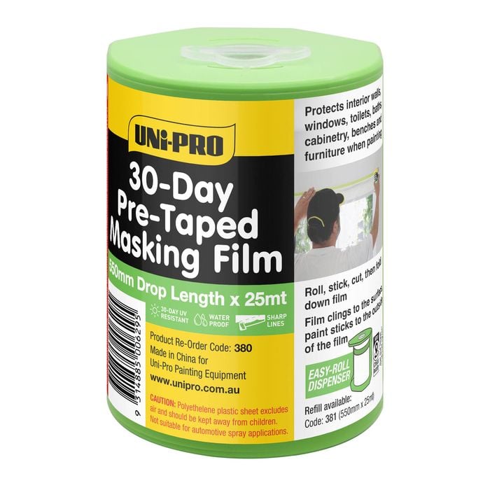 UNi-PRO 550mm x 25m 30-Day Pre-Taped Masking Tape / Film Dispenser