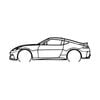 Ignite Laser Nissan 370Z Silhouette Metal Wall Art Coated Black 47inch/120cm