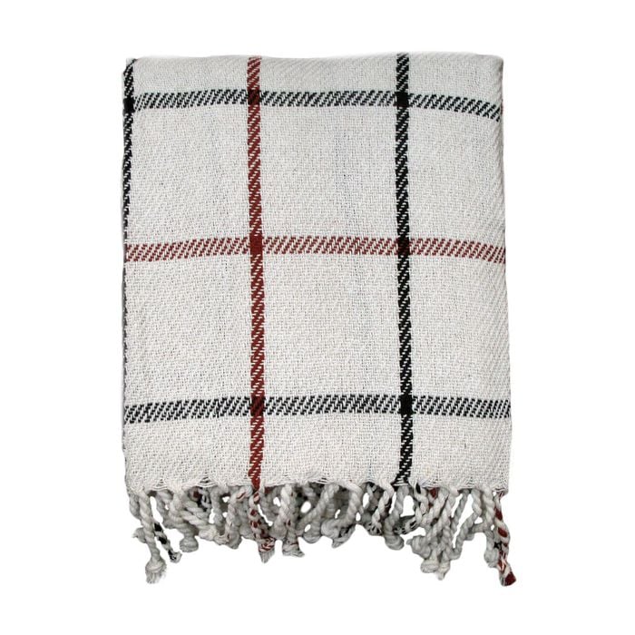 Bloomington Cotton Fringe Throw Checkered 127 x 154 + 7cm