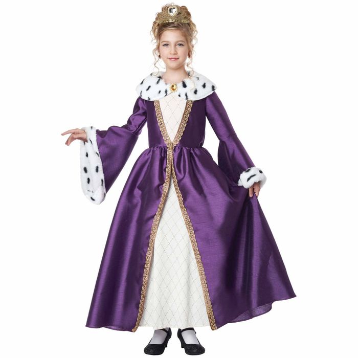 Queen for a Day Medieval Renaissance Story Book Week Dress Up Girl Costume M