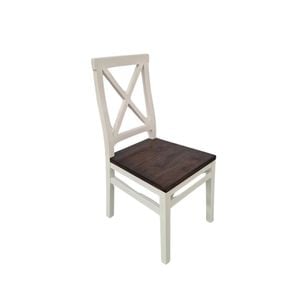 Elegance Living 46x55x104cm White & Dark Brown Wood Zelea Dining Chair