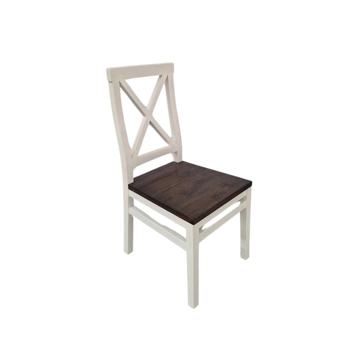 Elegance Living 46x55x104cm White & Dark Brown Wood Zelea Dining Chair