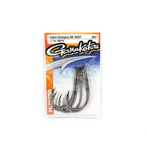 Gamakatsu Inline Octopus SE 4x Game Fishing Hook Pre Pack 9/0 (5pk)
