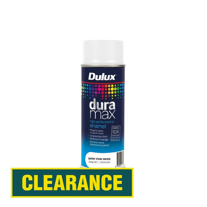 Dulux 340g Vivid Satin White Duramax Spray Paint