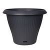 Northcote Pottery 50 x 38cm Charcoal Ribbed Self Watering Round Pot - 50cm