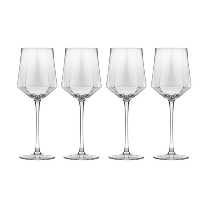 4PK Tempa Jaxon Clear Geometric Wine/Alcohol Drinking Glass/Glassware 9x24cm