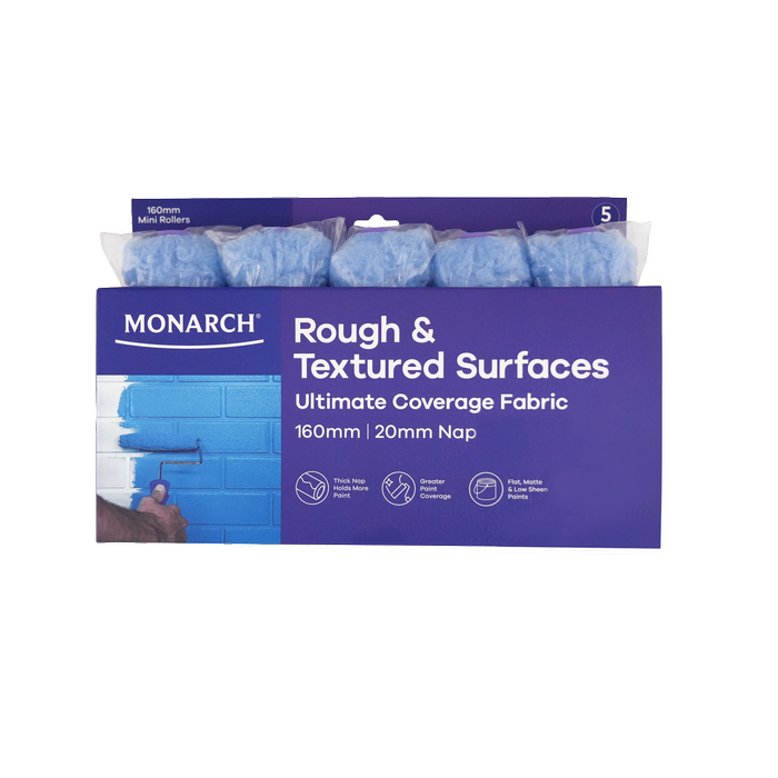 Monarch 160/20mm Nap Ultimate Fabric Mini Roller - 5 Pack