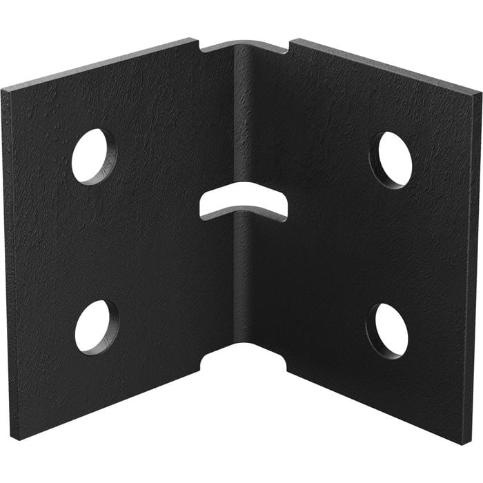 Dunnings 60 x 60 x 70 x 3mm Black Heavy Duty Angle Bracket Plate