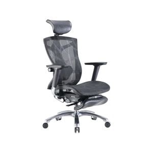 SIHOO V1 Office Chair with Premium Mesh Seat Headrest Armrest Lumbar Support and Footrest  (Black)
