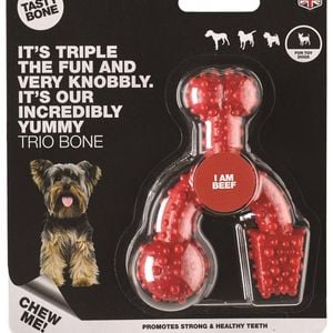 Tasty Bone Nylon Trio Bone Beef Dental Care Dog Chew Toy