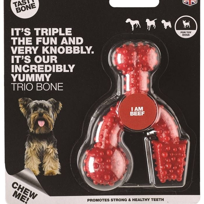 Tasty Bone Nylon Trio Bone Beef Dental Care Dog Chew Toy