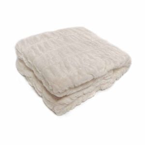 Meadow Soft Faux Fur Throw Rug 127 x 152 cm Cream