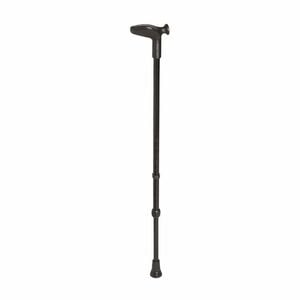 Rebotec Anatomic Contoured Grip Walking Stick -  Adjustable Height, Lightweight & Sturdy - Black - Right