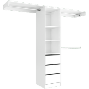 Lugna 2100mm White Pack 4 Opening Built In Wardrobe Package