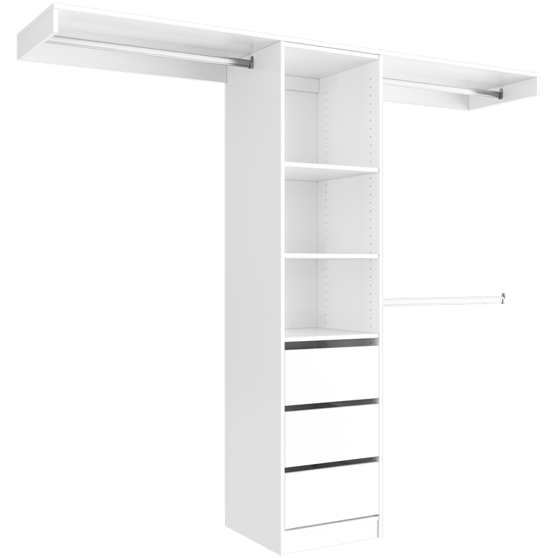 Lugna 2100mm White Pack 4 Opening Built In Wardrobe Package