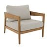 Caledonia 1 Seater Outdoor Teak Timber Lounge Oatmeal