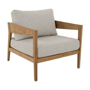 Caledonia 1 Seater Outdoor Teak Timber Lounge Oatmeal