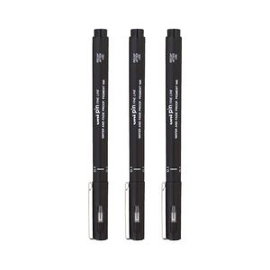 Uni-ball Pin Fineliner Pen Black (Wallet of 3) (0.1mm)