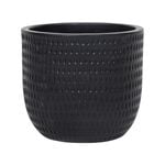 220 x 250mm Black Large Round Dotty Ceramic Pot