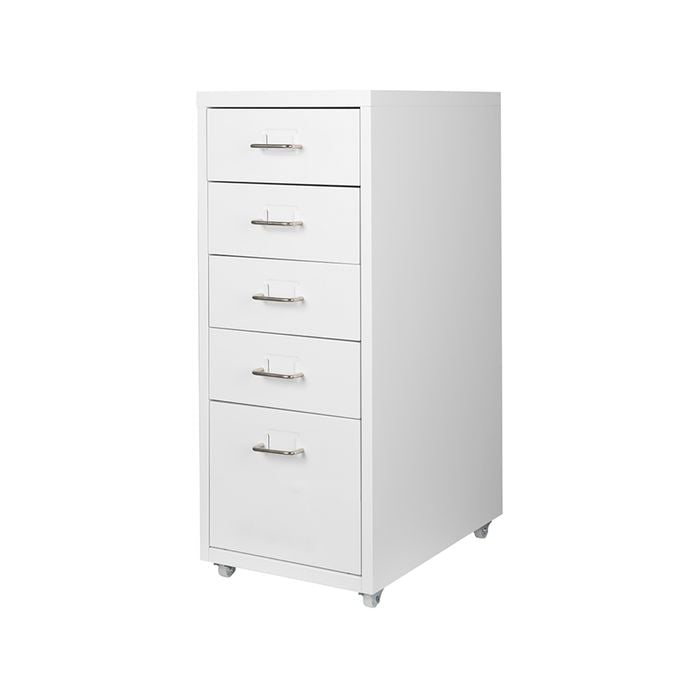 Levede 5 Drawer Office Cabinet Drawers Storage Cabinets Steel Rack Home White