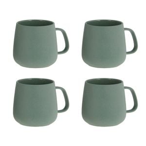4PK Bramble Bay Summer Blooms Ceramic Everyday Kitchen Coffee Mug Peacock Green