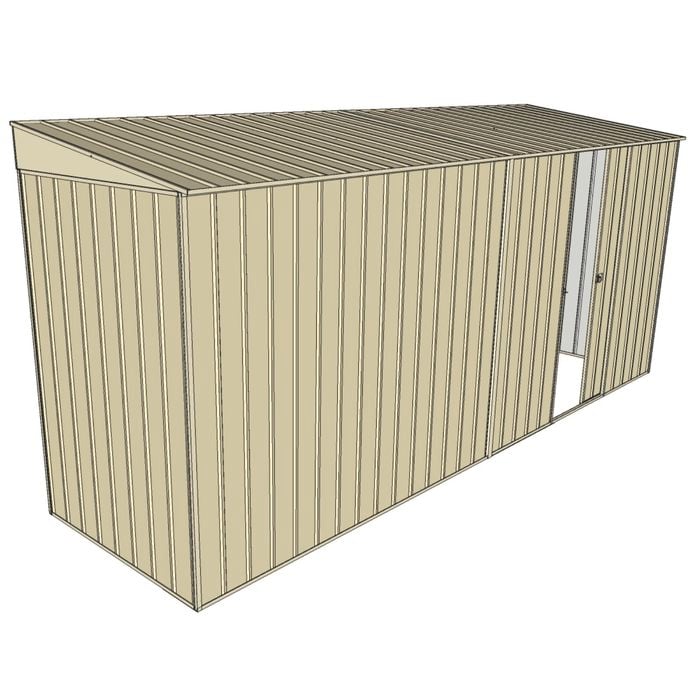 Build-A-Shed 1.2 x 4.5 x 2.0m Skillion Single Sliding Side Door Shed - Cream