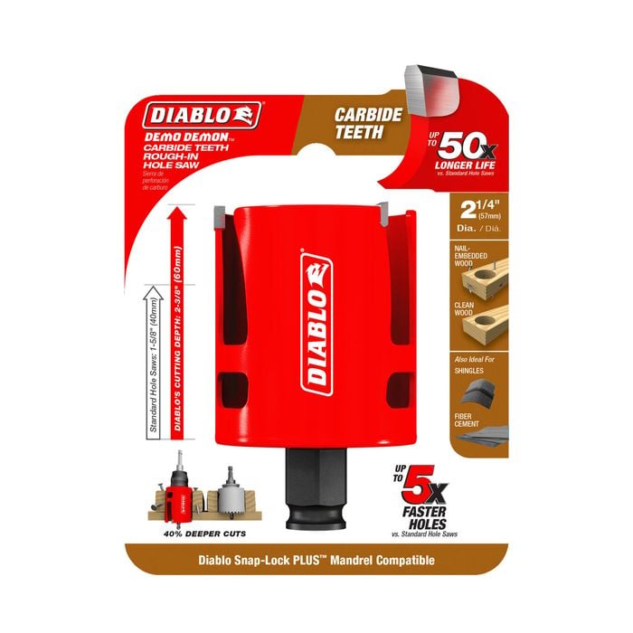 Diablo 2-1/4” Demo Demon Carbide Teeth Rough-In Hole Saw