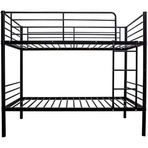 City King Single Metal Bunk Bed Frame - Black