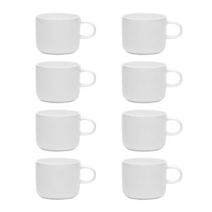8PK Ecology 150ml Canvas Short Espresso Cup Tableware - White