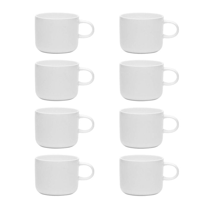 8PK Ecology 150ml Canvas Short Espresso Cup Tableware - White