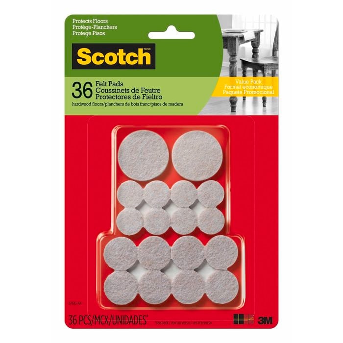 Scotch® Beige Value Pack Felt Pads - 36 Pack